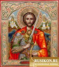 рукописная икона Святого Александра Невского