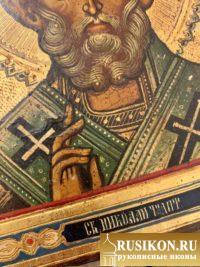 старинная икона Святого Николая Чудотворца
