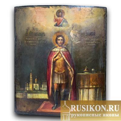 Старинная икона Святого Александра Невского