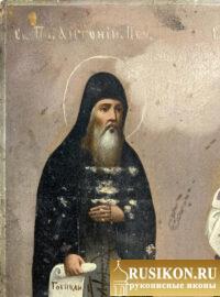 Старинная икона Святых Антония и Феодосия Печерских
