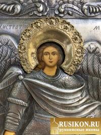 Икона Архангела Михаила в старинном окладе